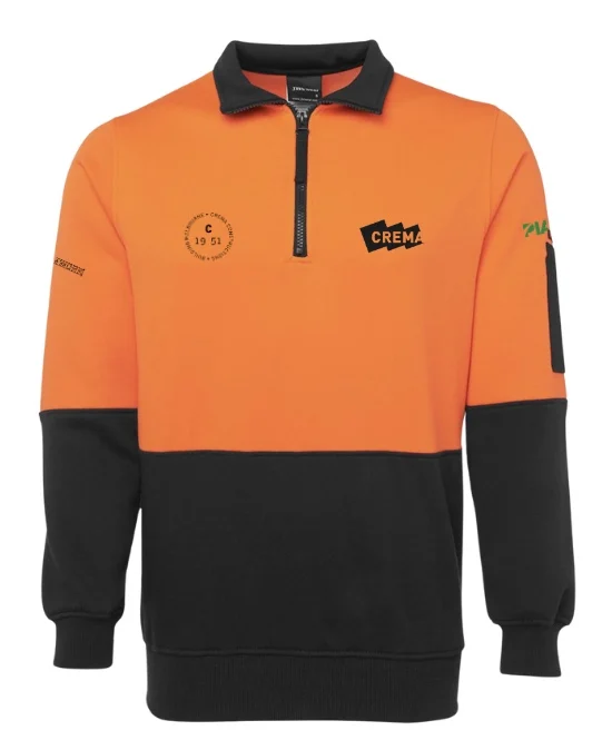 205NR HiVis Half Zip Fleecy Sweater