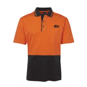 Crema Onsite HiVis Safety Cotton Polo - Orange/Black