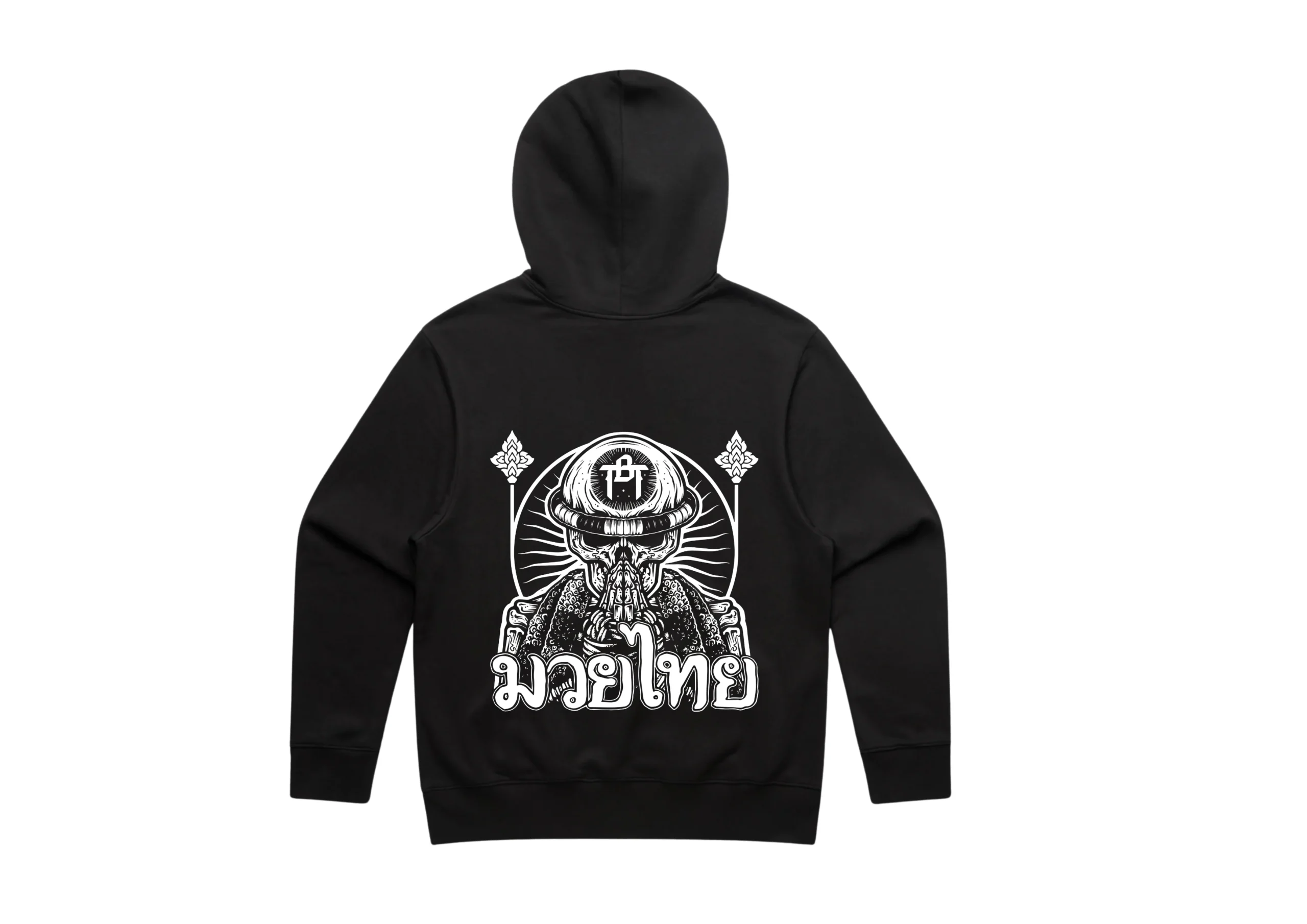 Bones MMA Skull Print Heavy Hoodie - SAND 0r BLACK