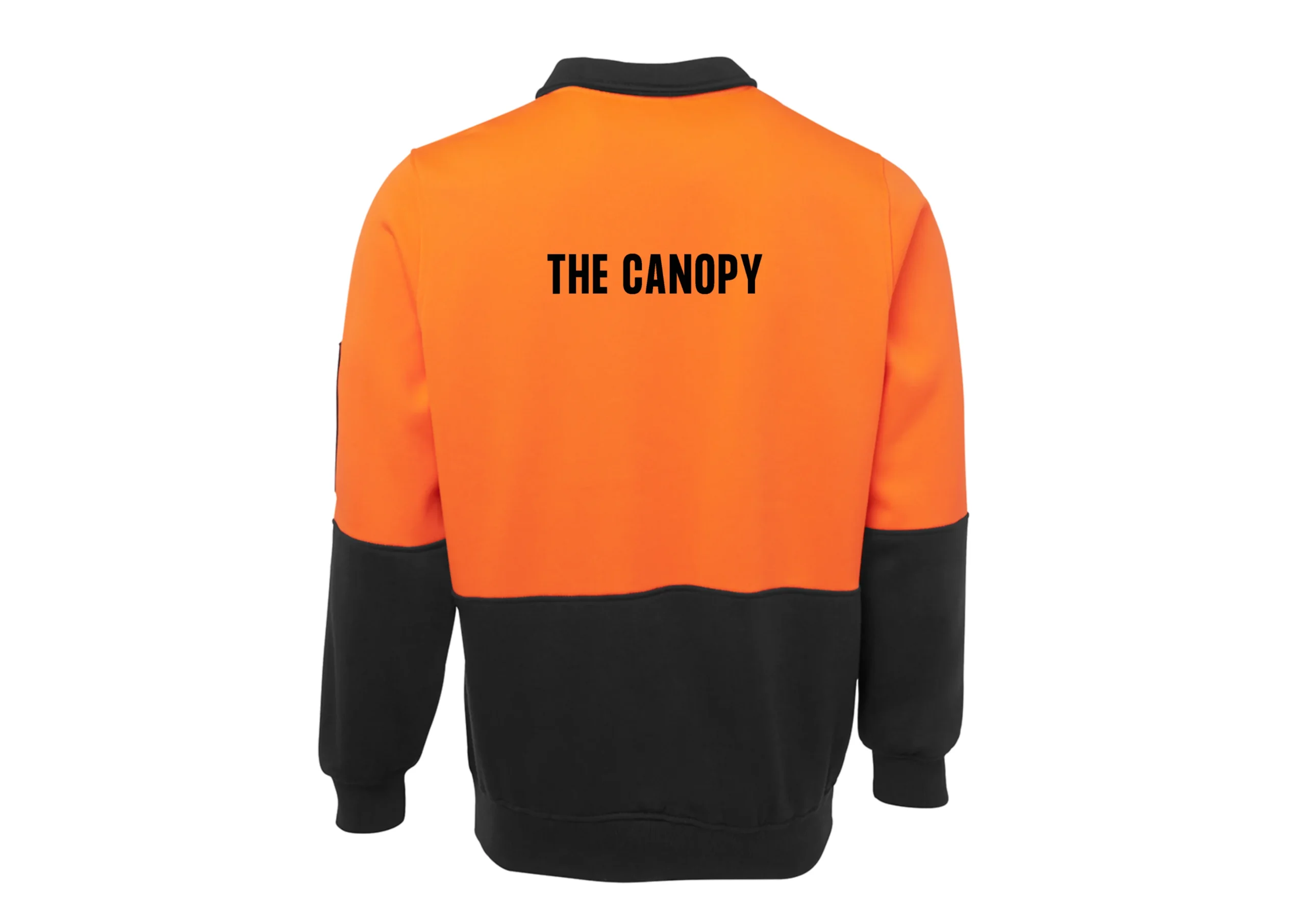 The Canopy 272 Normanby Rd HiVis Half Zip Fleecy Sweater - Orange/Black - Image 2