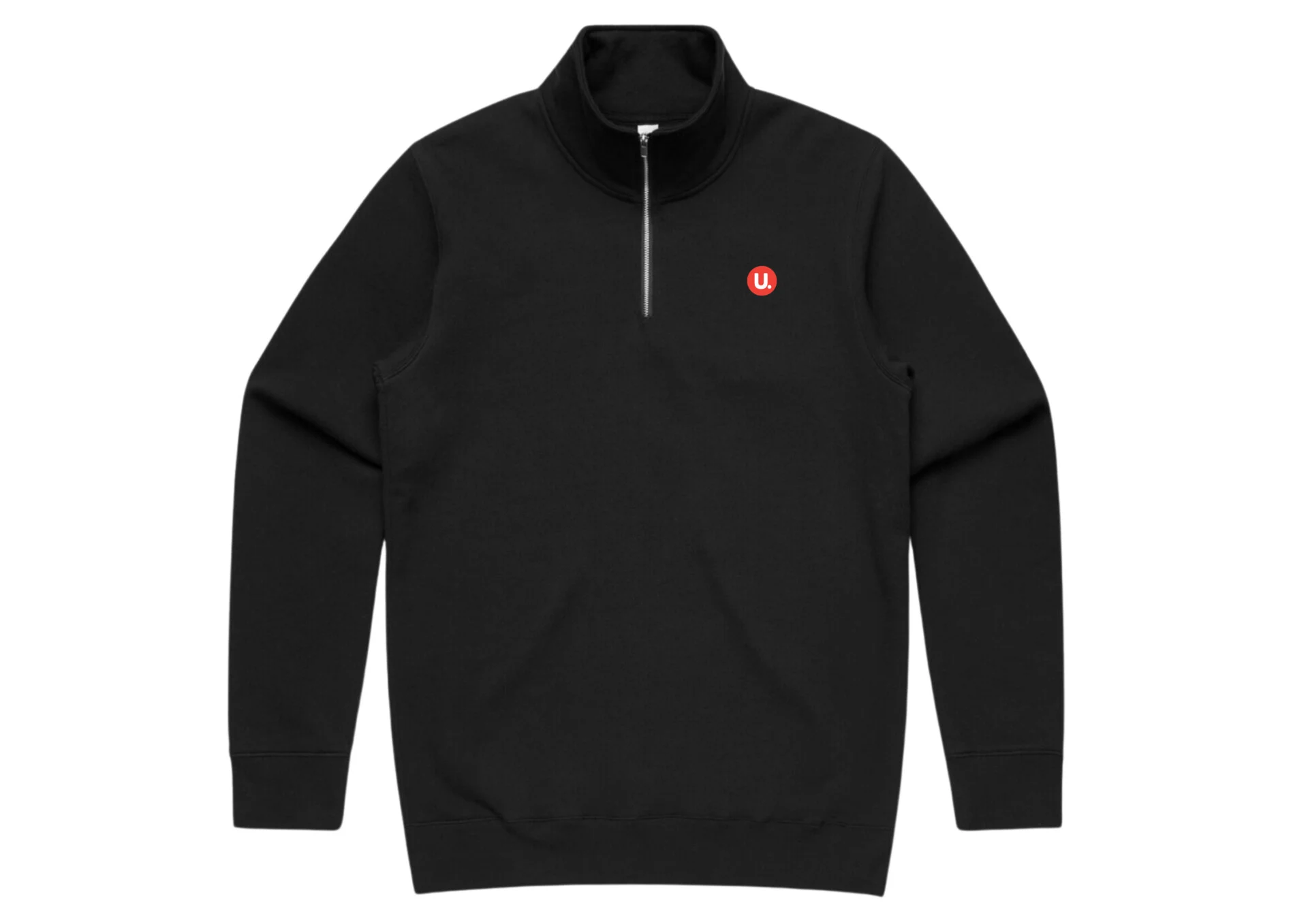 U Financial Black Stencil Half Zip Jumper - Unisex