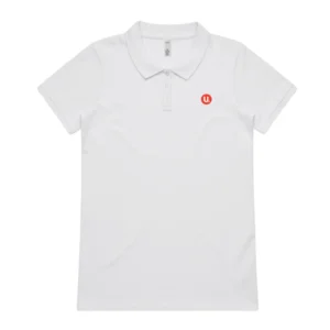 U Financial White or Black Pique Polo - Womens