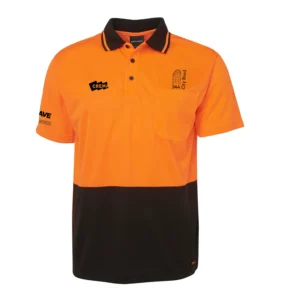 344 City Rd HiVis Dri Polo - Orange/Black