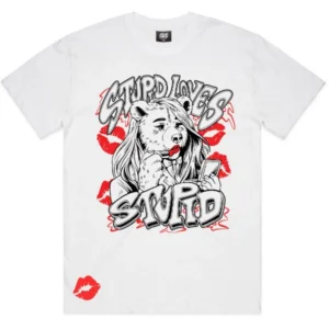 RWB Red Flags & Lip Gloss Up Front Heavy Tee