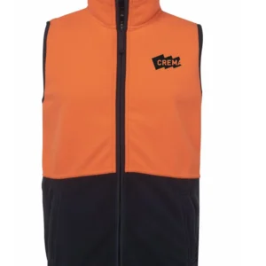 Crema Onsite Polar Fleece Vest - Orange/Navy (EMB)