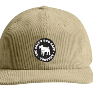 Salty Dog Cord Cap in Khaki – back strap detail