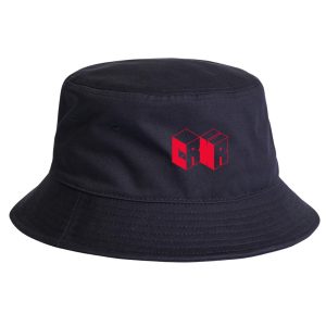 Corner Co. Boxing Bucket Hat – Navy Cotton Sun Hat Red