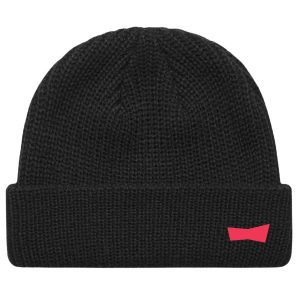 Corner Co. Boxing Cable Beanie – Ribbed Fisherman Knit Beanie Black