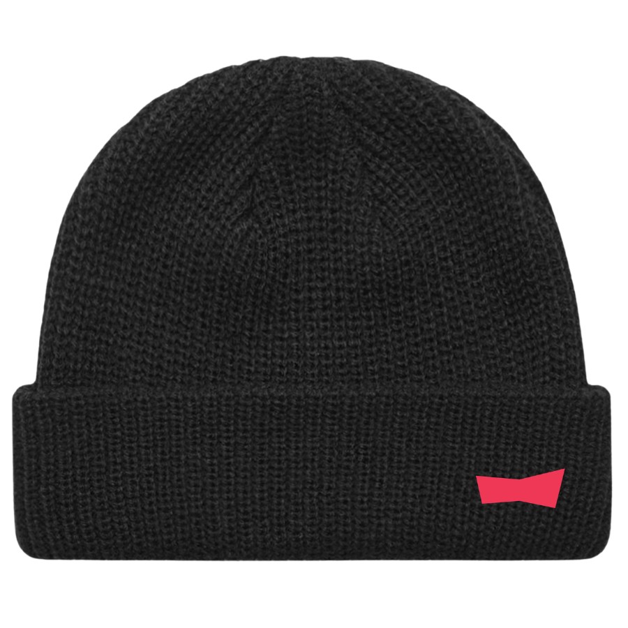 Corner Co. Boxing Cable Beanie – Ribbed Fisherman Knit Beanie Black