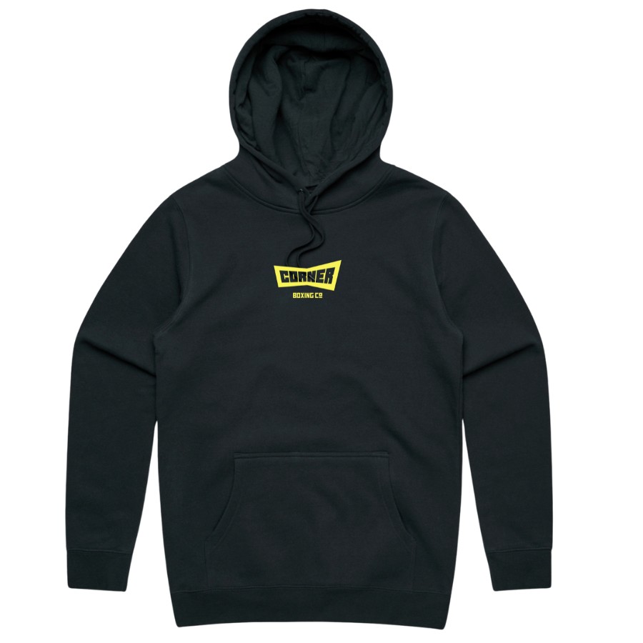Corner Co. Boxing JABS Hoodie – Navy Fleece Pullover Hoodie Front